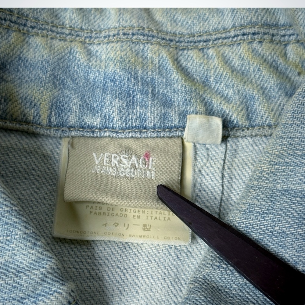 VERSACE‎ JEANS COUTURE Star Studded Vintage Denim Vest Italy Size Small - Picture 11 of 14